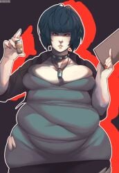 1girls belly big_belly chubby chubby_female cleavage female kafekafei morbidly_obese persona persona_5 tae_takemi