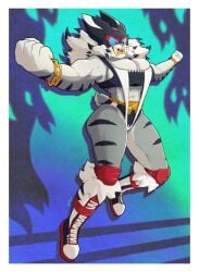 abs female female female_focus female_only muscle_girl muscular muscular_anthro muscular_female ring_cats roboticsteve saber-toothed_cat saber-toothed_tiger saber_(roboticsteve) wrestling wrestling_mask wrestling_outfit