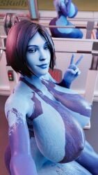 1girls 3d 3d_(artwork) alternate_version_at_source alternate_version_available ass big_ass big_breasts big_butt blender blender_(software) blue_body blue_skin bob_cut breasts cortana gym halo_(series) high_resolution highres looking_at_viewer pov sci-fi science_fiction selfie skelly3d solo solo_female video_games