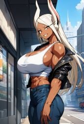 ai_generated big_breasts breasts cleavage collarbone female kemonogirls large_breasts mirko miruko my_hero_academia