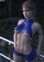 3d breasts female female_only fit_female metroid missally samus_aran slim_waist tagme v-line