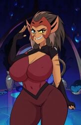 alternate_costume alternate_version_available big_breasts cappeseller cat_ears cat_tail catra clothing curvy curvy_female feline fur furry heterochromia high_resolution nipples predaking29 she-ra_and_the_princesses_of_power solo_female