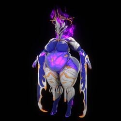 big_belly big_breasts breasts chubby ember_(warframe) ember_heirloom_(warframe) female glowing_body huge_breasts obese obese_female qzk_forte tagme thick_thighs warframe wide_hips