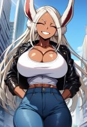 ai_generated big_breasts breasts cleavage collarbone female kemonogirls large_breasts mirko miruko my_hero_academia