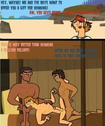 bed caleb_(tdi) eye_contact gay gay_sex in_bed male male/male male_only muscular muscular_male naked raj_(tdi) total_drama_island total_drama_island_(2023) wayne_(tdi)