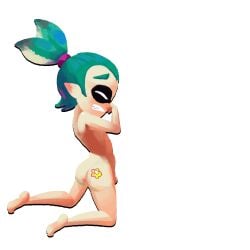 1boy ass barefoot closed_eyes completely_nude edit inkling inkling_boy masculine minus8 naked nintendo nude penis skinny solo solo_male splatoon splatoon_(series) young