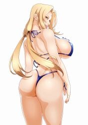 1girls alternate_version_available ass back back_view backboob big_ass big_breasts bikini bikini_bottom bikini_top blonde_hair blue_bikini bottomwear breasts brown_eyes female female_only forehead_jewel hair huge_ass huge_breasts lips looking_back mature mature_female mature_woman micro_bikini milf naruto naruto_(series) saburo_des solo solo_female swimwear thick_lips thighs topwear tsunade white_background