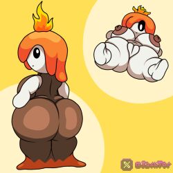 big_ass big_breasts big_breasts big_butt candle flambelle pal_(species) palworld white_body white_skin