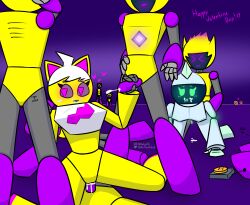 1boy 2girls clones cowgirl_position cum_in_mouth cum_in_pussy cum_on_breasts cum_on_face doggy_style gangbang geometry_dash marra_(yellolight) penetration penile_penetration penis penis_in_pussy pussy robot robot_boy robot_girl screen_face trianna_(yellolight) vagina vaginal vaginal_penetration vaginal_sex viprin_(geometry_dash) viprin_(yellolight) yellolight