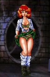 april_o'neil april_o'neil_(tmnt_1987) fanart female green_eyes human pale_skin red_hair reporter school_uniform schoolgirl sewer teenage_mutant_ninja_turtles tmnt_1987 uniform