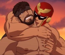 2boys ass captain_falcon cresxart f-zero gay grabbing high_resolution konami male male_only metal_gear metal_gear_solid muscular muscular_male nintendo pecs reward_available solid_snake super_smash_bros. yaoi