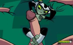 1boy 1boy1girl 1girls 2021 alien alien/human alien_girl alien_humanoid amphibian amphibian_humanoid animal_humanoid armor artist_name ben_10 bird's-eye_view bite biting_lip biting_own_lip bodyjob breasts cartoon_network coombrain15 duo erection faceless_human female first_person_view foreskin galvan_(ben_10) genitals green_eyes headgear helmet hi_res high-angle_view horizontal_pupils human human_on_humanoid human_penetrating human_pov humanoid interspecies larger_male light-skinned_male luhley_(ben_10) lying lying_on_back macro male male/female male_pov mammal micro micro_on_macro mostly_nude nipples on_back partial_male penis pupils retracted_foreskin self_bite sex size_difference smaller_female straight straight_sex