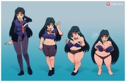 ass_expansion breast_expansion female fokk3rs huge_ass huge_breasts kiyone_makibi navel shortstack shortstackification tenchi_muyo! thick_thighs thigh_expansion transformation transformation_sequence wide_hips