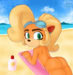 anthro ass beach coco_bandicoot crash_(series) fur furry nude petite r0cketjumper