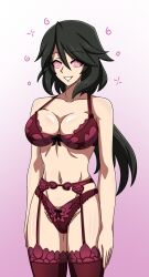 black_hair cleavage commission electrickronos female female_only happy_trance hypnosis hypnosis infinite_stratos lingerie mind_control navel orimura_chifuyu ponytail solo spiral_eyes standing