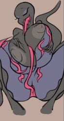 acrylictoon huge_breasts masturbation nintendo pokémon_(species) pokemon pokemon_(species) salazzle thick_thighs tongue wide_hips