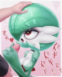 <3 1boy 1girls 4:5 animated balls big_eyes big_head blush bodily_fluids breasts cleavage clothed clothing digital_media_(artwork) duo erection fellatio female female_focus gardevoir gen_3_pokemon genital_fluids genitals gif green_hair hair hair_over_one_eye half-closed_eyes hand_on_another's_head hand_on_head hand_on_penis heart human human_on_humanoid humanoid humanoid_focus interspecies japanese_text looking_at_another male male/female mammal medium_breasts narrowed_eyes nintendo not_furry nude one_eye_obstructed open_mouth oral penile penis pokémon_(species) pokemon pokemon_(species) pokemon_focus pokemon_rse pokephilia red_eyes saliva saliva_trail sex short_hair simple_background text tongue tongue_out toony topwear unseen_male_face video_games warlocke