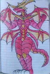 anthro bakugan bakugan_battle_brawlers drago drago_(bakugan) dragon dragon_girl dragoness female female_only lizard_girl lizard_humanoid rule_63 scales scalie sfw simple_background traditional_art