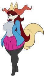 big_breasts braixen breasts cleavage dewwydarts dewwydartz female furry huge_breasts pokemon pokemon_(species) tagme thick_thighs wide_hips