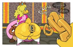2boys anal anal_sex anthro ass backsack balls belly big_belly big_butt bottom_heavy bowser buttplug buttplug_in_ass buttplug_insertion chains chastity_cage chastity_device clothed clothing crossdressing crown dress english_text eyewear fat_ass femboy footwear frustrated furry furry_male furry_only genitals glasses goomba group hair headgear high_heels huge_ass huge_belly huge_butt huge_buttplug humanoid hyper hyper_butt imminent_sex indoors inflation kamek koopa leaning leaning_forward leaning_on_another legwear long_hair magikoopa male male/male mario_(series) nintendo object_in_ass penetration plug_(sex_toy) plug_insertion presenting presenting_hindquarters princess_kamek reptile scalie sex_toy sex_toy_in_ass sex_toy_insertion shoes shortstack shortstack_male size_difference small_balls small_tail smaller_male stockings surprised tail text thick_tail thick_thighs thigh_highs trio tusks wide_hips wig yaoi yellow_skin zenarator