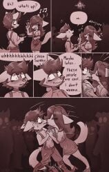 2girls alcohol anthro breasts canid comic drunk dubious_consent english english_text exhibitionism exposed_breasts fox furry incest intoxicated kissing lewdles mammal new_year partially_clothed party public questionable_consent rubee_(lewdles) sapphira_(lewdles) siblings sisters speech_bubble tagme taped_nipples x_pasties yuri