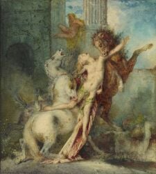 1866 19th_century 5_fingers 5_toes absurd_res ambiguous_feral ambiguous_gender ambiguous_human ancient_art biped bite biting_another blood blood_on_arm blood_on_leg bodily_fluids classical_architecture cloud convenient_censorship dated detailed_background diomedes diomedes_(mythology) equid equine european_mythology feet feral fingers formal_art gore greek_mythology group gustave_moreau hair hi_res hooves horse human humanoid_feet humanoid_hands male male_human mammal mane mythology navel nipples nude nude_human nude_male on_hind_legs open_mouth pain pained_expression painting_(artwork) plantigrade quadruped screaming signature sky standing tail teeth toes traditional_media_(artwork) traditional_painting_(artwork) traditional_watercolor_(artwork) underhoof unguligrade violence watercolor_(artwork)