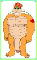 eyebrows hi_res horn koopa muscular_male nude shell silverjack thick_eyebrows video_games