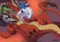 5_heads absurd_res angry anus bedroom_eyes bodily_fluids claws deity dhalek digital_media_(artwork) dragon dragon_(dnd) dungeons_and_dragons embarrassed european_mythology female feral frill_(anatomy) genital_fluids genitals greek_mythology happy hasbro hi_res horn hydra inviting licking licking_lips looking_at_viewer membrane_(anatomy) membranous_wings multi_head mythological_creature mythological_scalie mythology narrowed_eyes open_mouth presenting red_body scales scalie seductive sharp_teeth simple_background smoke smoke_from_nose solo spikes spikes_(anatomy) tail teeth thick_thighs tiamat_(dnd) tiamat_(god) tongue tongue_out vaginal_fluids vulva wings wizards_of_the_coast