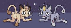 2026 :3 aliasing alolan_form alolan_meowth anus ass ass_up backsack balls bedroom_eyes black_ears blue_body blue_ears bodily_fluids brown_inner_ear brown_markings cat_smile clitoral_hood clitoris coin crescent_moon cute_fangs digital_media_(artwork) dripping duo eyelashes fangs female generation_1_pokemon generation_7_pokemon genital_fluids genitals half-closed_eyes hand_on_butt hand_on_chin hi_res leaking_precum leg_markings long_tail looking_at_viewer looking_back lying male markings meowth moon narrowed_eyes night nintendo nude on_front open_mouth open_smile outside pawpads paws penis pink_pawpads pink_penis pixel_vibri pokemon pokemon_(species) precum precum_drip presenting presenting_anus presenting_balls presenting_hindquarters presenting_vulva raised_tail rear_view regional_form_(pokemon) seductive semi-anthro sky smile socks_(marking) star tail tan_body tapering_penis teeth tongue tongue_out vaginal_fluid_drip vaginal_fluids vulva whiskers white_inner_ear white_markings x_anus