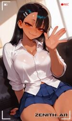 ai_art ai_generated breasts camera_view fake_video female female_only hayase_nagatoro large_ass naughty_face please_don't_bully_me,_nagatoro tan video_camera waving zenithai