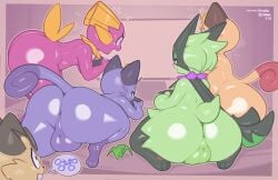 2025 3_fingers 3_toes 4_fingers all_fours alolan_form alolan_meowth anthro artist_name ass backsack balls bent_over big_balls big_butt big_tail black_body black_eyes black_nose border bottom_heavy brown_body brown_fur brown_tail_tip butt_focus casual_nudity cheek_tuft claws closed_smile colored controller curled_tail curvy_figure darkened_balls darkened_genitalia darkened_perineum dated digital_drawing_(artwork) digital_media_(artwork) dipstick_tail english_text excited facial_tuft feet felid feline felis femboy fingers frumples fur furniture galarian_form galarian_meowth gaming generation_1_pokemon generation_4_pokemon generation_7_pokemon generation_8_pokemon generation_9_pokemon genital_raphe genitals glistening glistening_balls glistening_body glistening_butt glistening_eyes glistening_feet glistening_genitalia glistening_legs glistening_perineum glistening_skin glistening_tail glistening_thighs green_background green_balls green_body green_fur green_hair green_perineum green_skin green_tail group hair hi_res holding_controller holding_object huge_butt huge_thighs humanoid_feet humanoid_genitalia kneeling leg_markings light lighting looking_at_butt lying male male_only mammal markings meowscarada meowth mouth_closed multicolored_body multicolored_fur multicolored_skin multiple_boys multiple_males narrowed_eyes nintendo nude on_front on_side open_mouth open_smile pawpads perineum pink_body pink_nose pink_pawpads pink_skin plantigrade pokemon pokemon_(species) pseudo_hair purple_body purple_eyes purple_fur purple_perineum purple_skin purple_tail purple_tail_tip raphe_(anatomy) rear_view regional_form_(pokemon) scrotal_raphe scut_tail shaded shiny_meowscarada shiny_meowth shiny_pokemon shiny_weavile short_tail shortstack shortstack_male signature simple_background sitting smile snaggle_tooth socks_(marking) solo tail tail_markings tan_body tan_fur tan_skin tan_tail text thick_thighs tired_eyes toes tongue tuft two_tone_body two_tone_skin two_tone_tail weavile white_claws white_sclera wide_hips yaoi yellow_eyes yellow_pseudo_hair yellow_sclera yellow_tail