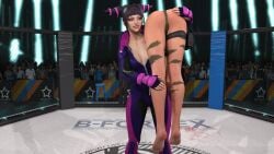 3d bare_legs barefoot cammy_white cammy_white_(street_fighter_6) carried carrying closed_eyes daz3d daz_studio defeated juri_han ots_carry over_the_shoulder ryona sleeping somnophilia starry_solace street_fighter unconscious
