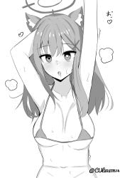 1girl 1girls almost_naked almost_nude animal_ear_fluff animal_ears arm_above_head arm_behind_head arm_up armpit armpit_crease armpit_peek armpits arms_above_head arms_up asian asian_female asian_girl average_breasts bare_armpits bare_arms bare_belly bare_chest bare_hands bare_midriff bare_navel bare_shoulders bare_skin bikini bikini_only bikini_top black_and_white blue_archive blush_face blush_lines blushing blushing_at_viewer blushing_female blushing_lines breasts cul82877514 exposed eyebrows_visible_through_hair flushed flushed_face greyscale hairless_armpits halo halterneck hand_above_head hand_behind_head hand_up hands_above_head hands_up heart-shaped_pupils heart_eyes inframammary_fold japanese japanese_female japanese_girl medium_breasts micro_bikini monochrome mostly_nude naked naked_female naked_woman nearly_nude nude nude_female nudity open_mouth parted_lips practically_nude presenting_armpit shaved_armpits shiroko_(blue_archive) skimpy_bikini small_bikini string_bikini swimsuit swimwear symbol-shaped_pupils symbol_shaped_pupils tongue