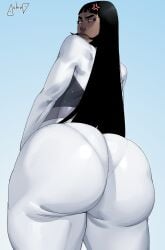 1girl 1girls 2d 2d_(artwork) 2d_artwork annoyed annoyed_expression annoyed_face annoyed_female ashino_art ass ass_bigger_than_head ass_focus ass_up ass_visible_through_thighs big_ass big_butt big_thighs black_hair booty booty_cheeks booty_focus butt butt_crack butt_focus buttocks clothed clothed_female clothing dark-skinned_female dark_skin dat_ass dat_butt fanart fat_ass fat_butt female female_focus female_only from_below from_below_view fully_clothed fully_clothed_female hero_costume heroine huge_ass huge_butt invincible invincible_(tv_series) large_ass large_butt large_thighs long_hair looking_at_viewer looking_down oc pantylines perky_ass perky_booty perky_butt plump plump_ass plump_butt skin_tight skindentation skintight skintight_bodysuit skintight_clothes skintight_clothing skintight_suit solo solo_female solo_focus suit thicc thicc_ass thick thick_ass thick_butt thick_thighs viltrumite white_suit