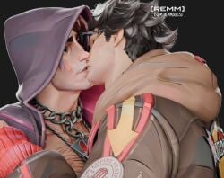 2boys age_difference blushing brown_hair chain college_student curly_hair cute facial_hair fully_clothed gambit gambit_(marvel_rivals) gay gay_male ginger ginger_hair glasses hairy_chest holding_each_other hoodie kissing looking_at_another love love_making male male_only marvel marvel_rivals peter_parker remy_lebeau romantic spider-man spider-man_(marvel_rivals) spider-man_(series) staring_at_another stubble thick_eyebrows x-men