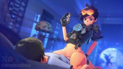 1boy 1girls cowgirl_position overwatch tagme tracer video voice_acted warlockdesu