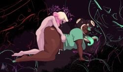2girls english_text futa_on_female futanari knotzdoodles splatoon
