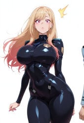 ai_generated big_breasts blonde_hair highlights_(coloring) kitagawa_marin leather lewdwaifulaifu my_dress_up_darling