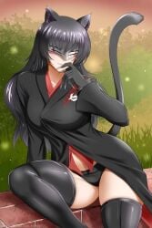 1female 1girl 1girls blake_belladonna cat_claws cat_ears cat_tail catgirl kimmy77 panties rwby white_fang_(rwby)