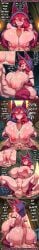 ahegao ai_generated animal_ears areola arm_guards back_to_viewer bald_male braided_hair comic cum cum_on_ass cum_on_breasts cunnilingus drooling english_text facesitting female_ejaculation giant_breasts hood huge_ass labia league_of_legends looking_at_viewer multiple_panels muscular_female nipples penis_between_breasts pussy rampa69 red_hair slit smiling speech_bubble squeezing_breasts squirt stringy_cum tent thick_thighs thigh_boots titjob tongue_out vastaya veiny_penis wide_hips xayah yellow_eyes