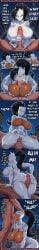 ai_generated belt big_ass black_hair bodysuit city comic cowgirl_position cum cum_on_breasts cum_on_penis dark-skinned_female dark_nipples dark_skin english_text erect_penis faceless_male fellatio huge_breasts huge_penis large_areolae male marvel mask muscular_female night oral_sex ponytail pov rampa69 reverse_cowgirl rooftop saliva straddling thick_thighs torn_clothes veiny_penis white_tiger_(marvel) yellow_eyes