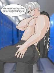 1boy 1male bottomwear buff buff_male eproctophilia eproctophillia fart fart_cloud fart_everywhere fart_fetish farting farts gay kinkhero only_male original_character solo_male topless topless_male wet wet_body wet_skin