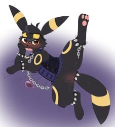 blush female female_only outfit pokemon punk_outfit pussy solo spread_legs umbreon