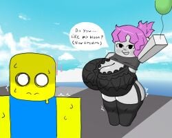 1boy 1girls 2d 2d_(artwork) 2d_artwork balloon big_breasts boobs breasts coin_guy dialogue digital_drawing_(artwork) digital_media_(artwork) drawing drawn english english_dialogue english_text female guest_(roblox) holding huge_breasts idk_what_to_tag_it jpeg jpg large_breasts male natural_disaster_survival noob noob_(roblox) roblox roblox_game robloxian tagme text thick thick_thighs tits wide_thighs