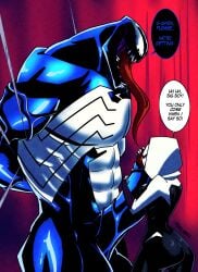1boy 1girls dialogue erection female femdom gwen_stacy huge_cock karymaniac larger_male male malesub marvel muscular muscular_male orgasm_denial penis size_difference small_dom_big_sub smaller_female spider-gwen spider-man_(series) symbiote text venom_(marvel)