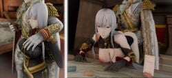 3d amateurthrowaway before_and_after blender bored bored_expression doggy_style emotionless emotionless_female emotionless_sex free_use from_behind grope_from_behind groping groping_breasts huge_breasts maximilian_gaius_von_reginrave military military_uniform paizuri selvaria_bles sound tagme titjob video white_hair