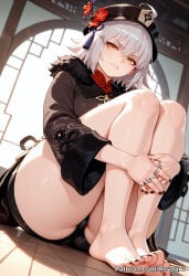 1girl ai_generated big_breasts fate/grand_order fate_(series) female jeanne_alter jeanne_d'arc_alter_(fate) mature_female revoaru silver_hair thick_thighs thighs