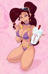 1girls big_breasts bikini breasts brown_hair cleavage disney female female_only hercules_(disney) jumpdriiver megara solo