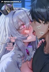 1boy 1boy1girl 1boy1girls 1girl 1girl1boy 1girls ai_generated b34sty_0 big_boobies big_boobs big_breasts big_tits big_titties black_hair black_shirt black_t-shirt blush boobs booette breasts crown dress drool drooling eyes faceless faceless_character faceless_male fangs french_kiss french_kissing from_side full-face_blush ghost ghost_girl girl golden_crown hair kiss kissing large_boobies large_boobs large_breasts large_tits large_titties long_hair manor mansion mario_(series) night nintendo open_mouth patreon princess_king_boo red_eyes saliva shirt silver_hair super_mario_bros. surprised surprised_eyes surprised_face surprised_look t-shirt tits tongue tongue_out watermark white_dress white_hair woman