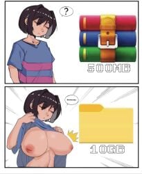 artist_request boob_expansion boobs_out frisk meme undertale winrar